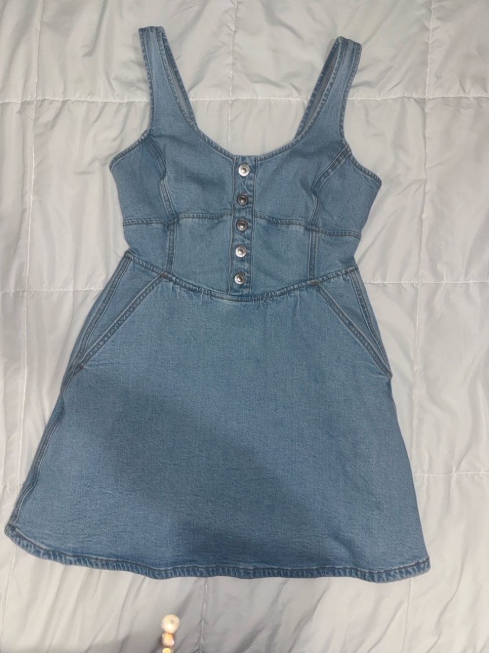 2 for 25! AE Corset Button-Up Denim Mini Dress